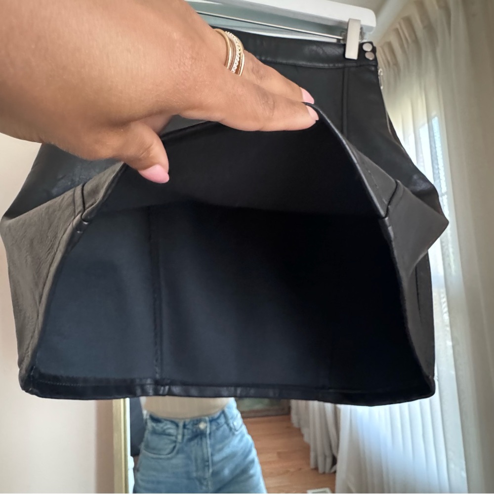 ZARA Black Leather Skirt Size S - Picture 4 of 9